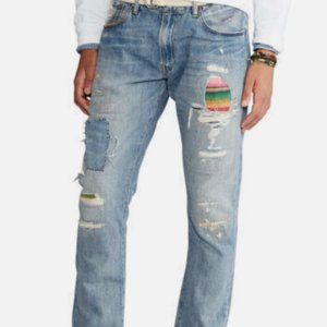 Polo Ralph Lauren Men's Hampton relaxed straight Patchwork Patch Jean , 38x32